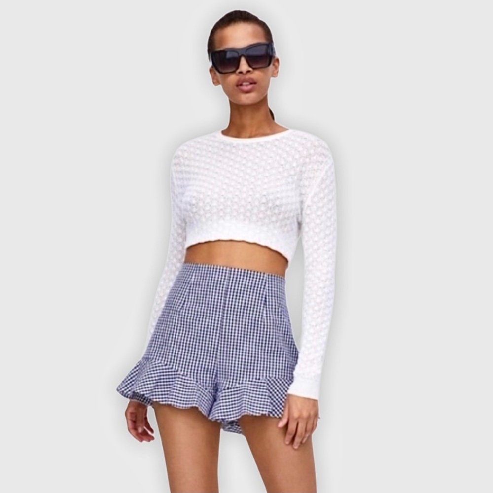 [NWOT] ZARA ruffle - hem shorts